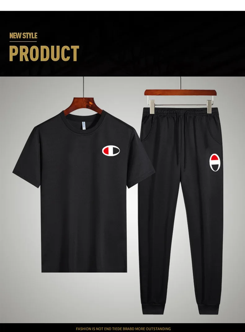 2 шт./компл. спортивные футболки мужские костюмы футболка для бега и штаны мужская