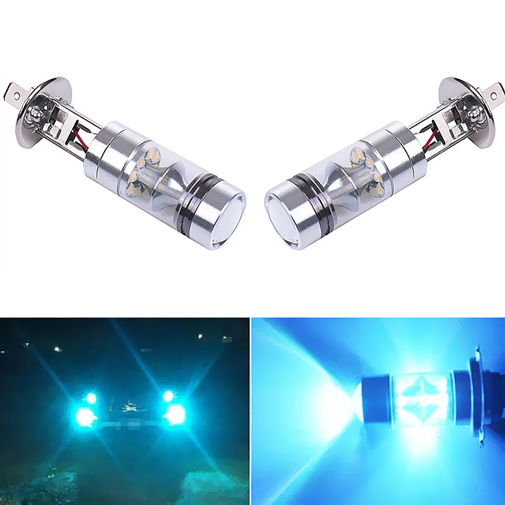

2 Pieces H1 20-SMD LED 100W 8000K Car Fog Driving DRL Light Bulbs Daytime Running Light Ice Blue Aluminum Alloy