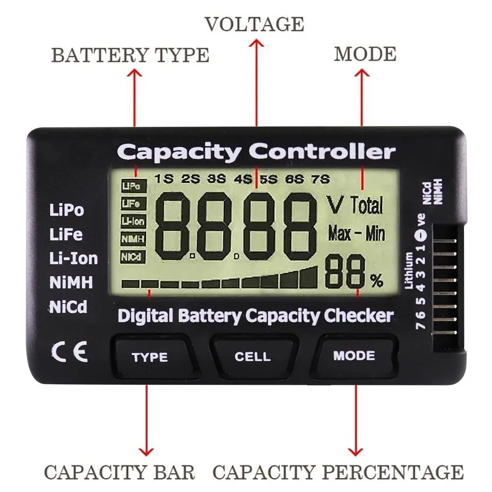 RC CellMeter-7 цифровой Батарея Ёмкость проверки LiPo LiFe литий-ионный