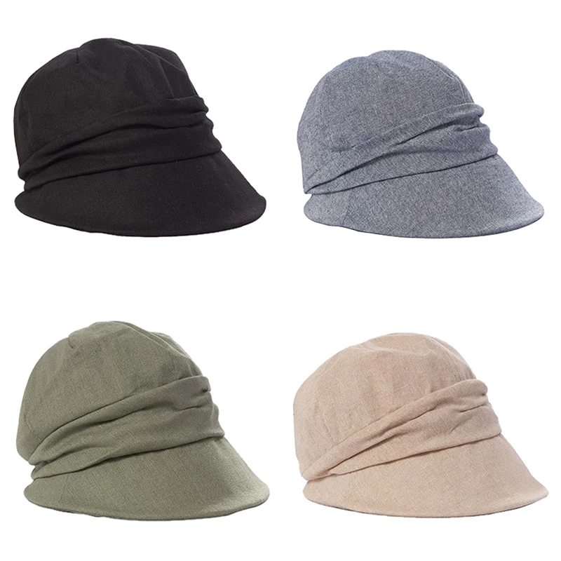 

Summer Cotton Linen Women Beret Foldable Breathable Anti-UV Caps Female Casual Sun Hats Octagonal Sun Visor Painter Hat