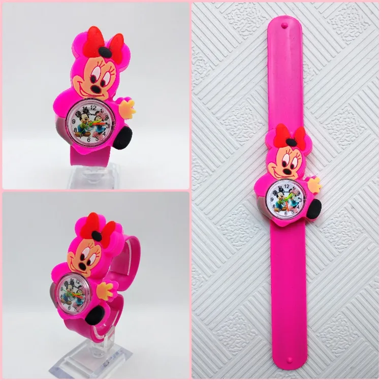 Mickey 1 - Rose Детские часы Relogio Infantil, детские часы с мультяшными животными, водонепроницаемые резиновые кварцевые детские часы для девочек и мальчиков, детские часы для малышей - Цвет: Mickey 1 - Rose
