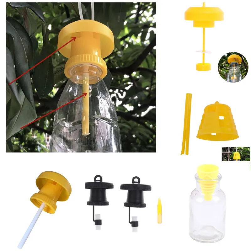 

Fruit Fly Trap Killer Plastic Drosophila Trap Fly Catcher With Attractant Pest Insect Control For Home Farm Orchard