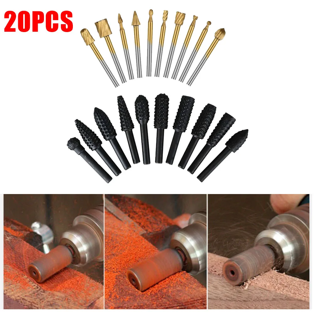 Набор вращающихся сверл по дереву 20 шт. набор 1/4 &quot1/8&quot|Абразивные инструменты| |