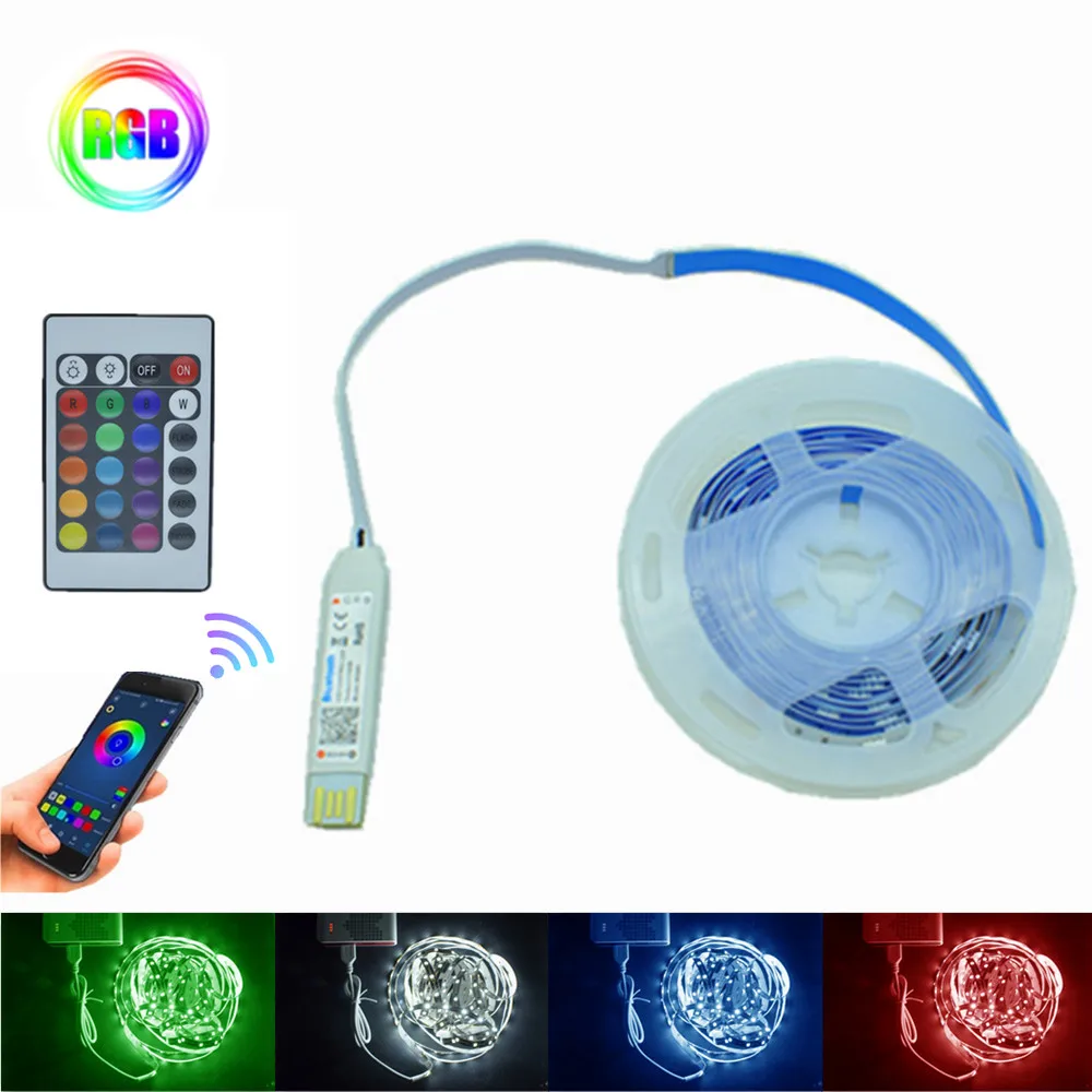 

Infrared/Bluetooth/WIFI/LED Strip Light Flexible Lamp 1M 2M 3M 4M 5M Tape Diode RGB 5050 DC5V USB cable Home decoration lighting