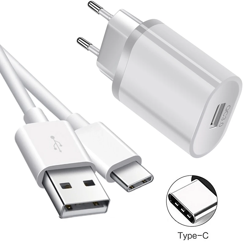 

Зарядное устройство с кабелем типа C для Samsung S21 S20 FE A32 A42 A31 A21 A50 A51 Redmi Note 10 9 Pro 9T 9 USB C QC 3,0