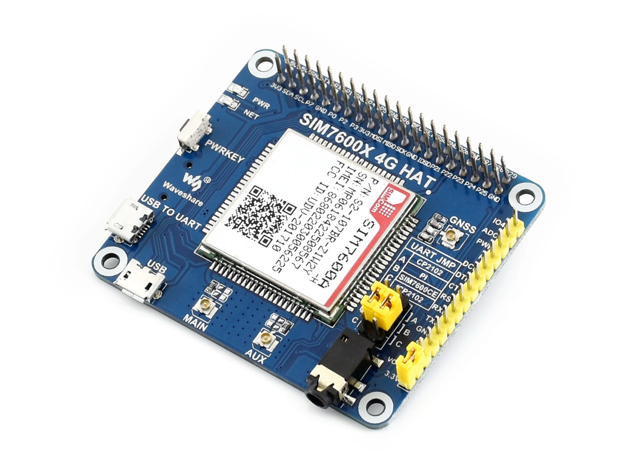 Waveshare SIM7600A H 4G шляпа для Raspberry Pi LTE Cat 4 / 3G ГНСС Северная Америка|Демонстрационные