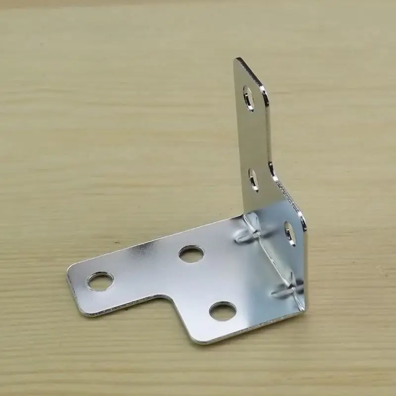 4 шт. серебряный стиль Железный угловой скобы Деревянный чехол металлический