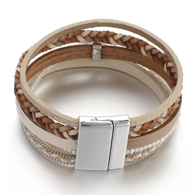 ALLYES Древо жизни модные кожаные браслеты женские 2020 богемных дам Многослойные