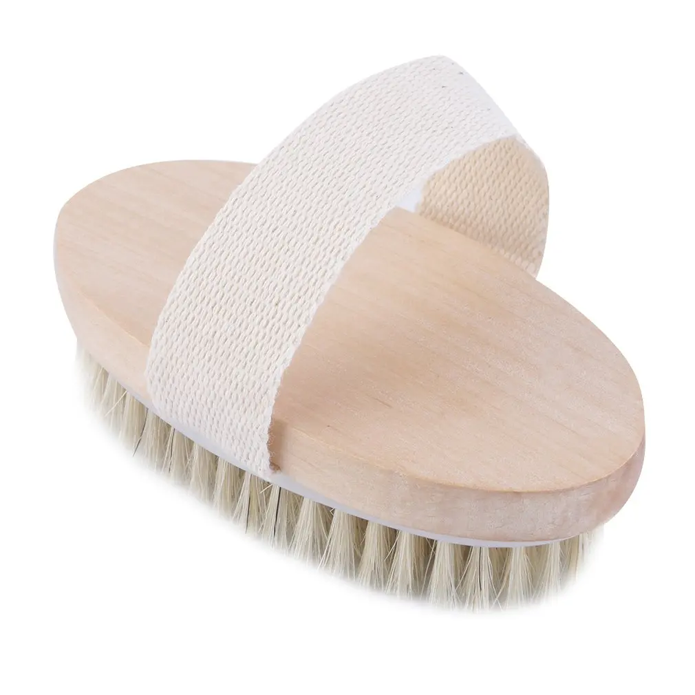 

Dry Skin Body Natural Bristle Brush Soft SPA Brush Bath Massager Home Stimulate Blood Circulation SPA Shower Scrubber Body Brush