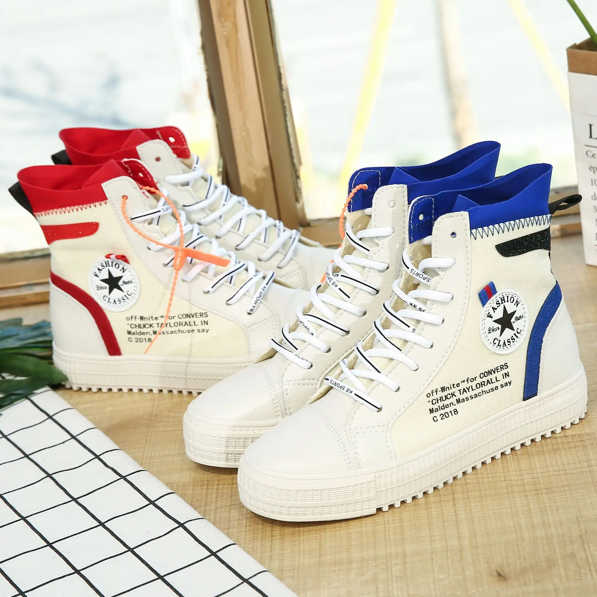 2020 New net red summer high-top shoes Korean students wild sports fashion comfortable canvas hip-hop women tide | Обувь