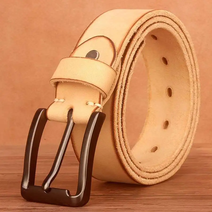 

Mens Leather Dress Belts with Prong Buckle Wide 38mm Leather Belts for Men Male Waistband