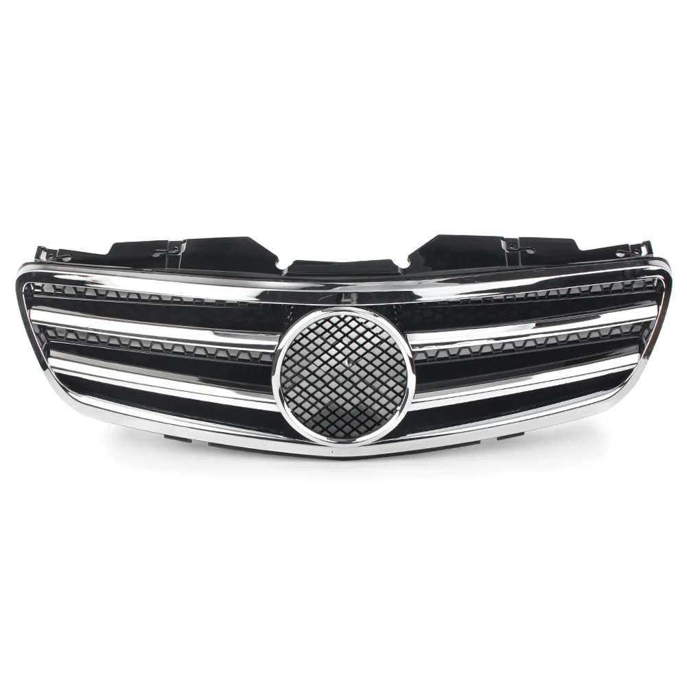Передняя решетка автомобиля 2 ребра верхняя для Mercedes Benz R230 SL500 SL550 SL600 2003 2004 2005 2006