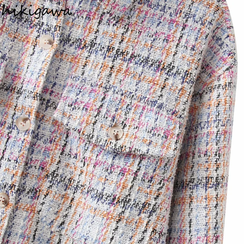 Рубашка-куртка Hikigawa осенняя элегантная женская куртка с отложным воротником и