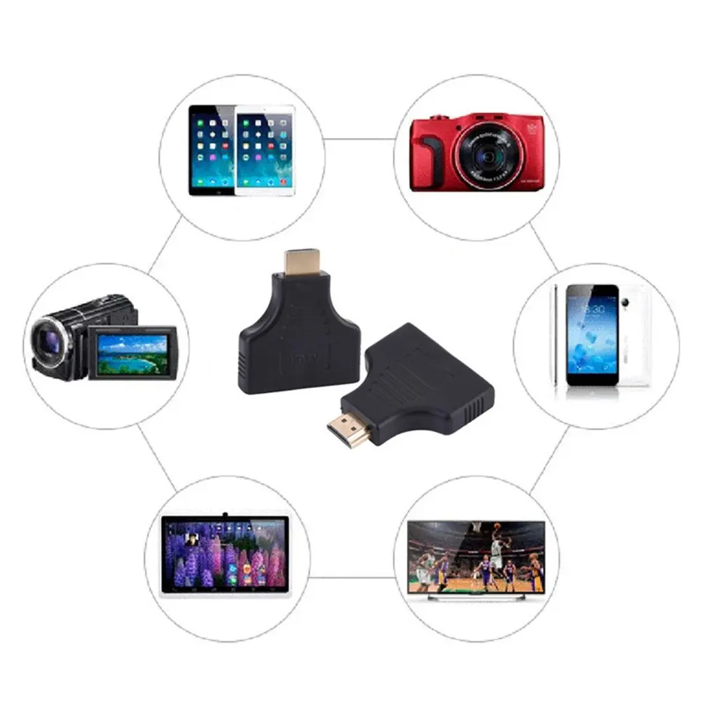 1080P HDMI-compatible Ports Male to 2 Female 1 In Out Splitter Adapter Converter For TV 2019 Dropshipping | Электроника