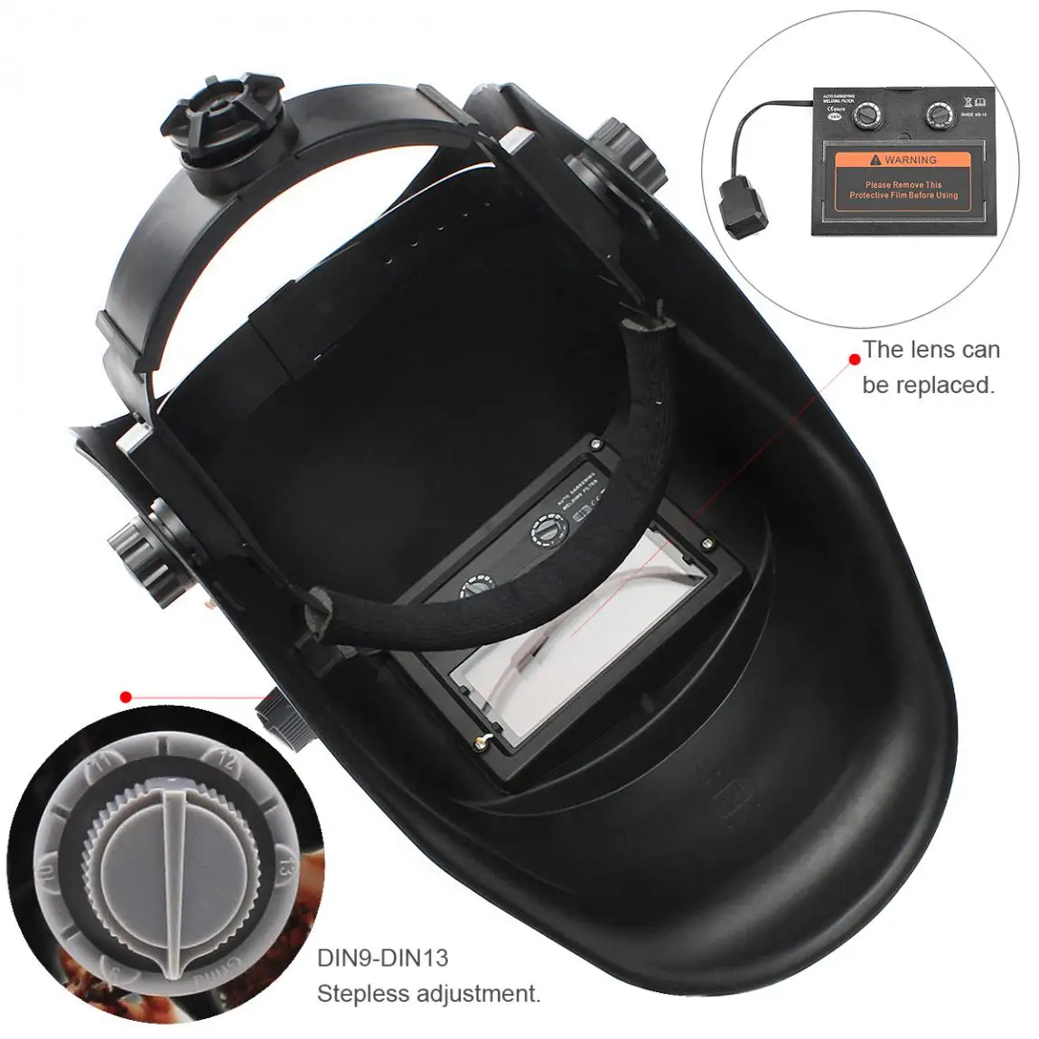 Left Wheel Beauty Adjust Solar Power Auto Darkening TIG MIG Grinding Welding Helmets Cap / Face Mask | Инструменты
