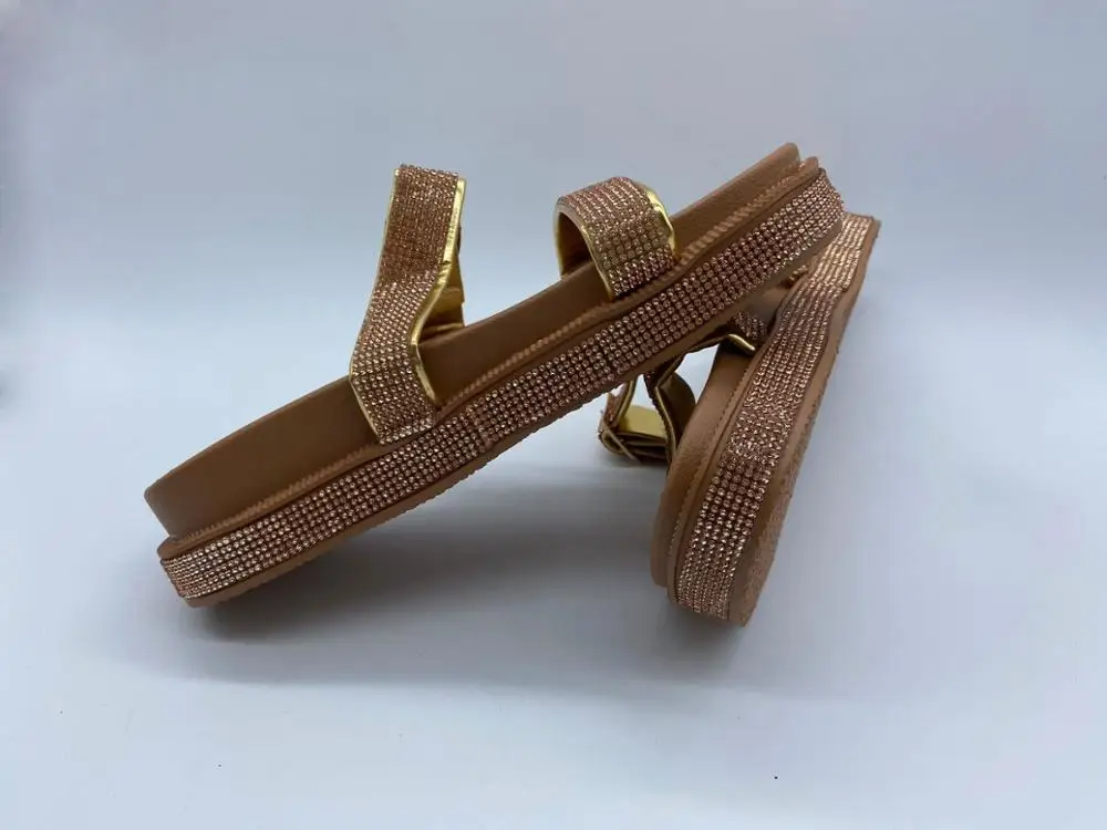 Модные женские пляжные сандалии на высоком каблуке и платформе блестящие со