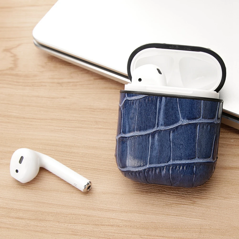Для Apple Air Pods зарядная коробка защитный чехол Роскошный крокодиловый узор кожа Bluetooth беспроводные наушники чехол для AirPods