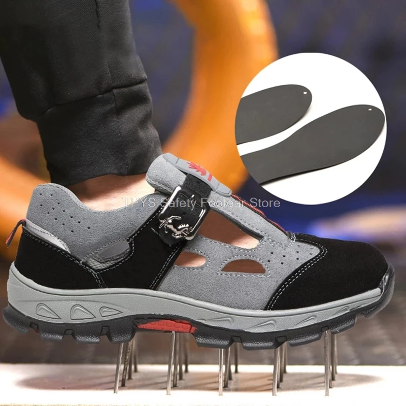 

Summer Work Safety Shoes for Men Labor Shoes Men's Anti-smash Breathable Deodorant Steel Toe Shoes Male Work Boots Safety shoes