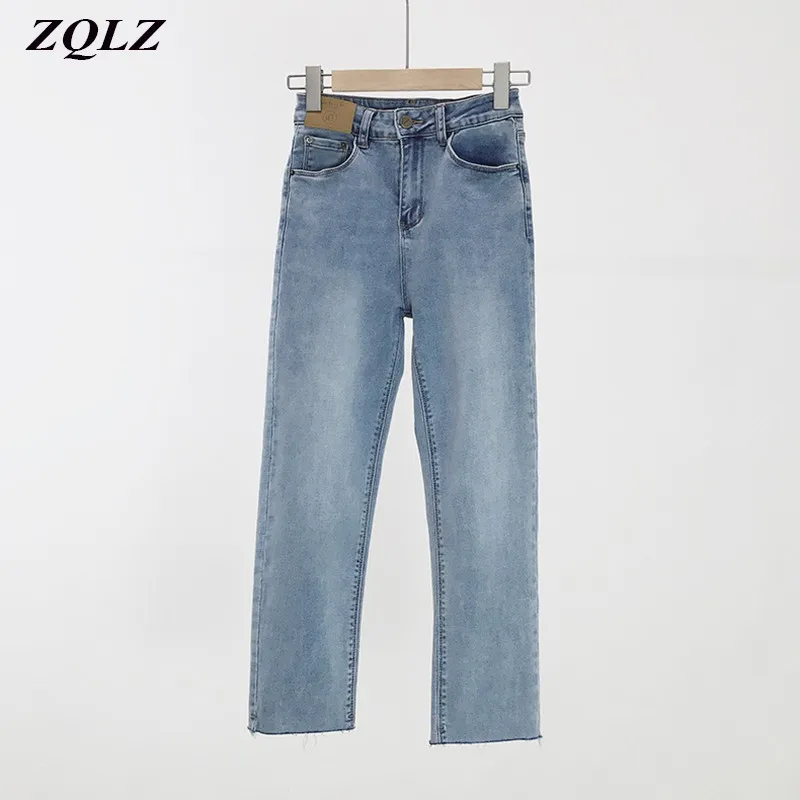 

ZQLZ Vintage Jeans Women 2021 New Spring Autumn Elastic Streetwear Denim Pants Female Casual Loose High Waist Jeans Mujer