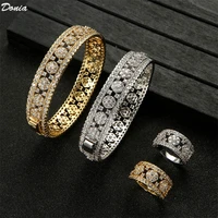 donia jewelry european and american fashion luxury ring bracelet jewelry set micro inlaid aaa zircon hollow flower bracelet