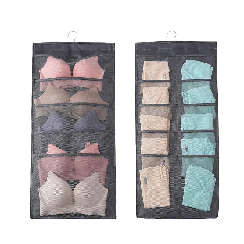 

New Style Thick Oxford Cloth Hanging Storage Bag Wall Hanging Decoration Dormitory Double-Sided Underwear Socks Bra Fabric Buggy