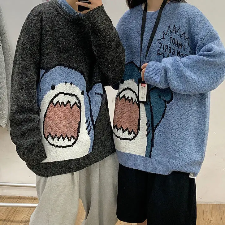 Осенне-зимний вязаный свитер в стиле Харадзюку с рукавами летучая мышь