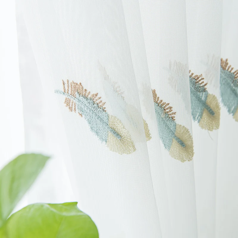 Современные вышитые искусственные шторы для гостиной спальни кухни элегантные