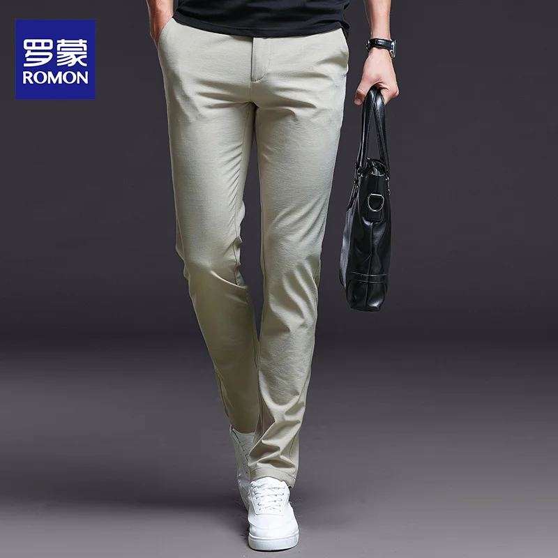 

Брюки мужские стрейчевые, повседневные закаленные штаны, в Корейском стиле, облегающие прямые деловые, для молодежи, на осень