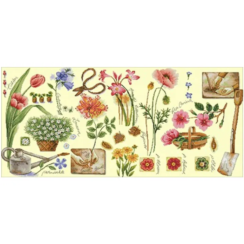 

garden patterns Counted Cross Stitch 11CT 14CT 18CT DIY Chinese Cross Stitch Kits Embroidery Needlework Sets