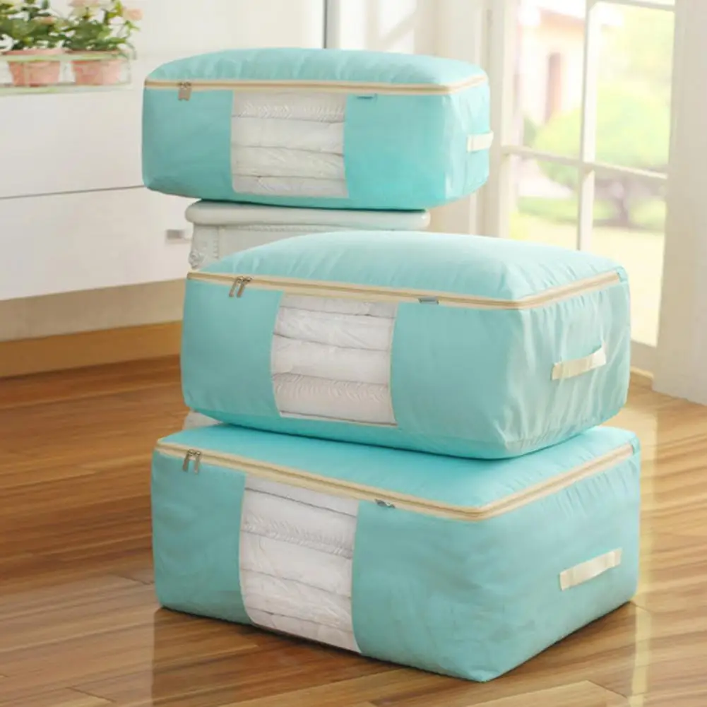 

Foldable Clothes Storage Bag Dust Proof Oxford Quilt Clothes Storage Bag Large Capacity Quilt Storage Bag Closet Organizers