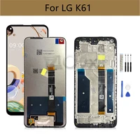 for lg k61 lcd display touch screen digitizer assembly with frame lmq630eaw lm q630 screen replacement repair parts 6 53