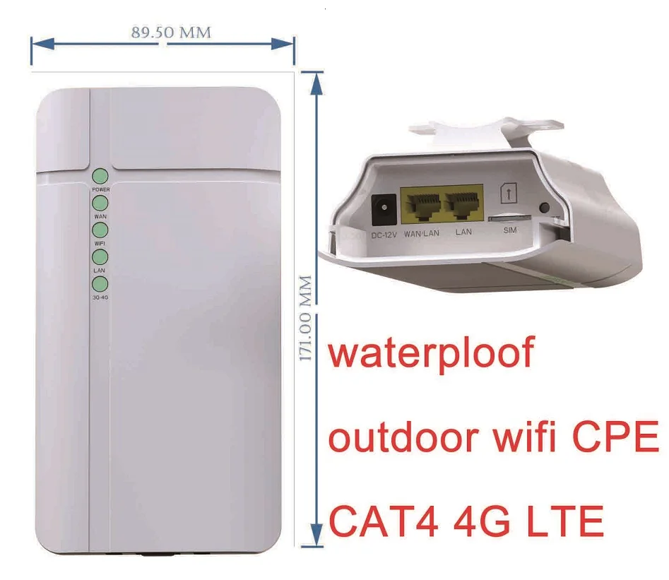 4G CPE Lte Wireless Industrial Outdoor Waterproof Wifi Router Wireless Router.4G Cpe, Support RJ11 with RJ45