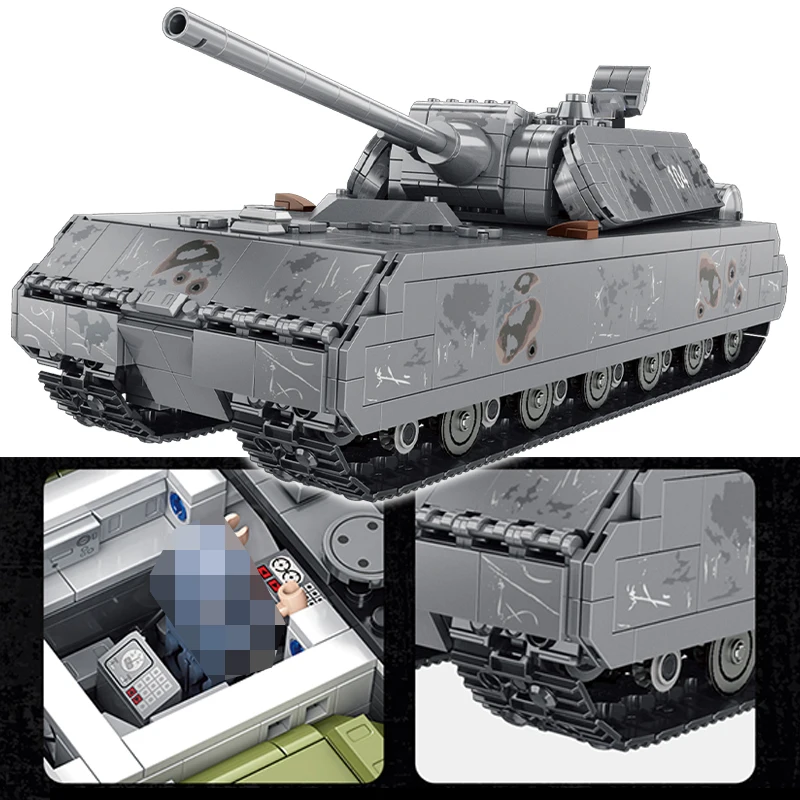 Gulo gulo 2127 шт. WW2 Panzer VIII Maus тяжелый танк строительные блоки военные танки набор