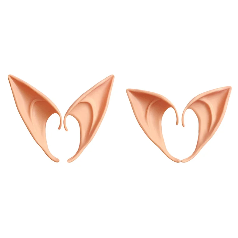 

Elf Ears 1 Pair Halloween Party Elven Elf Ears Pointed Anime Fairy Cosplay Costumes Vampire Soft Christmas Party Mask Photo Toys