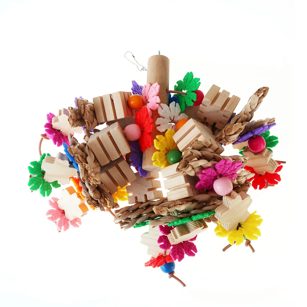 Лидер продаж попугай жевательная игрушка деревянный защита от укусов трава