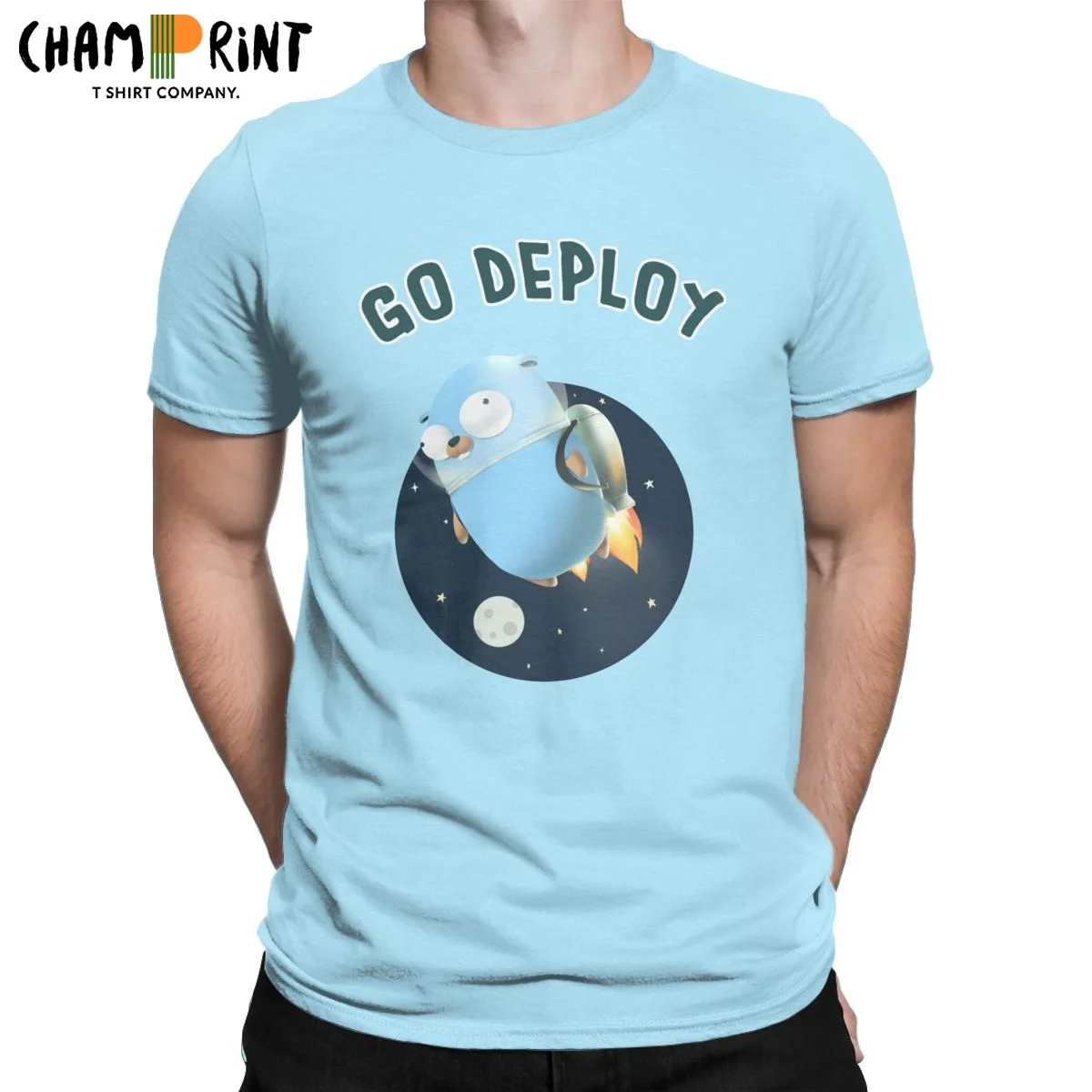 

Мужские футболки Golang Gopher Go из чистого хлопка, новинка, футболки с круглым вырезом, футболка с надписью, одежда с коротким рукавом