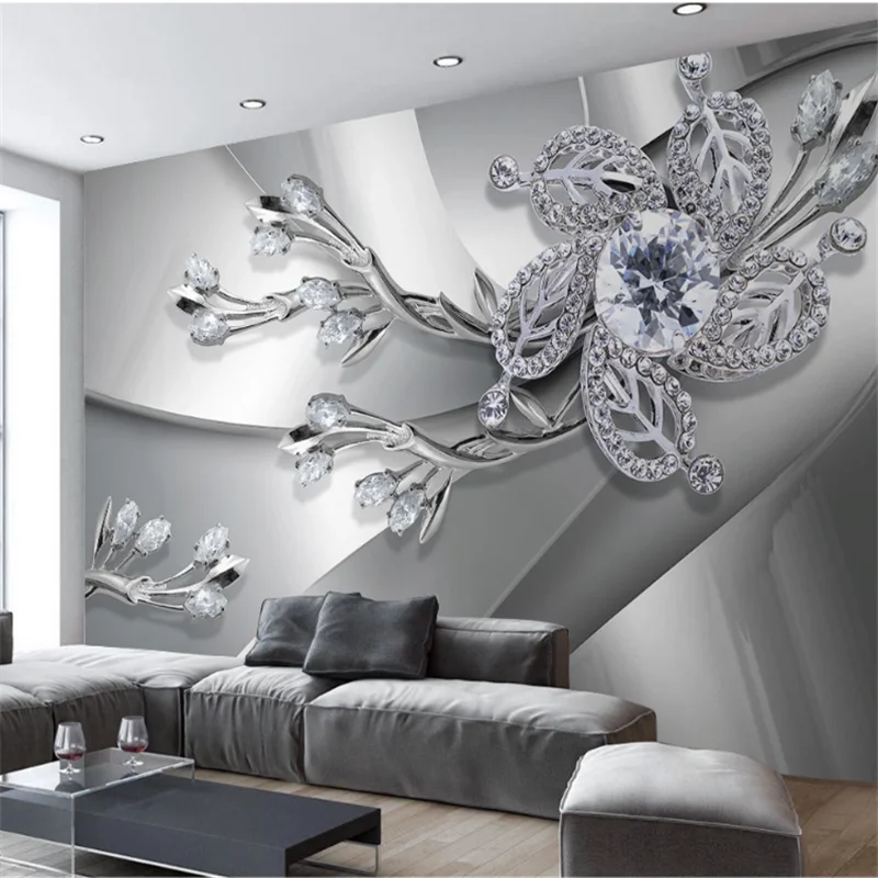 Wellyu индивидуальные обои 3d стерео алмазные крутые металлические фотообои для