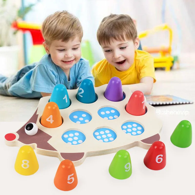 Детские развивающие игрушки деревянный еж цифровые Обучающие