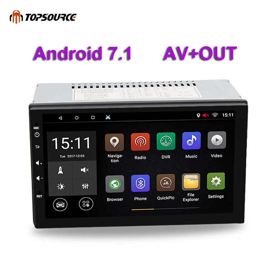 Автомобильный DVD плеер TOPSOURCE Universal 7 дюймов 2 din Rds GPS навигация Wi Fi Bluetooth Android 1