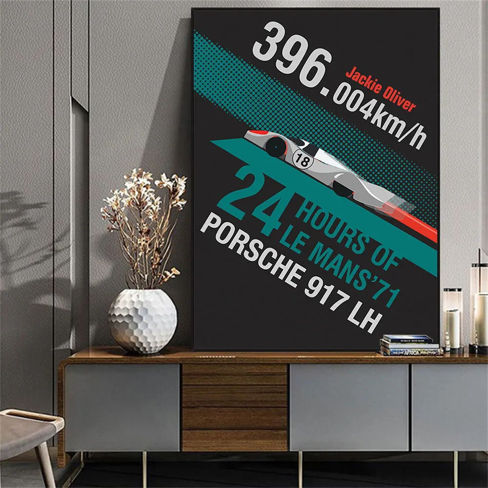 

1971 24 Hours Of Le Mans Classic 917 Car Poster Print On Canvas Painting Home Decor Wall Art Picture For Living Room Decoration