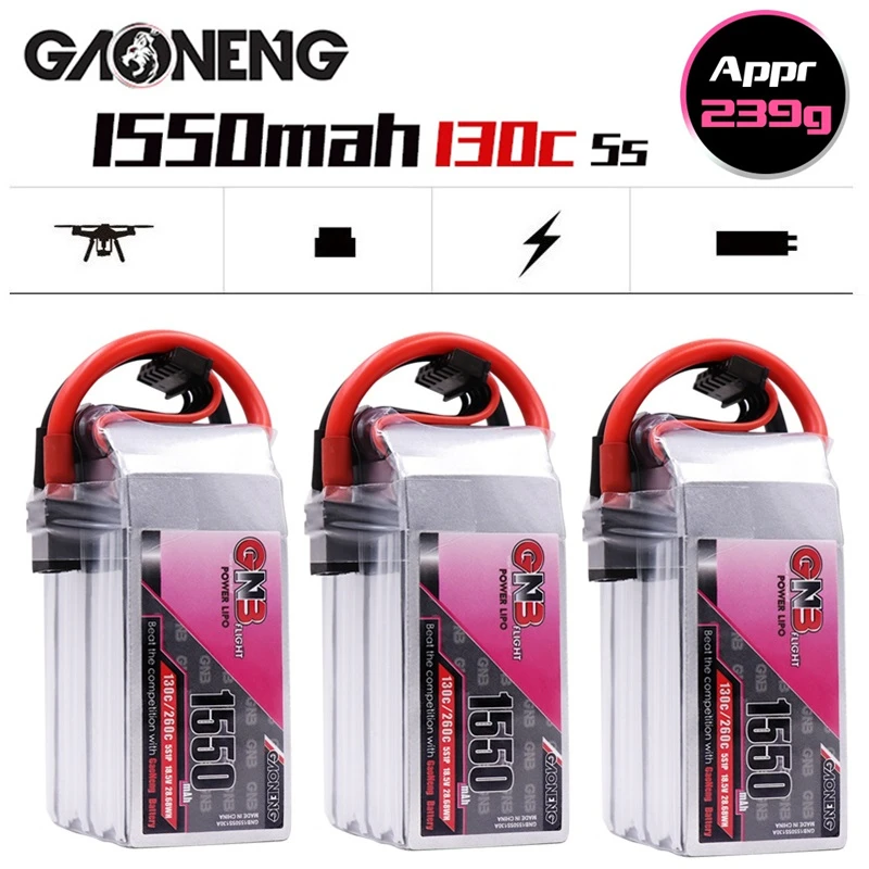 

1-3 шт., литий-полимерный аккумулятор Gaoneng GNB, 1550 мАч, 18,5 в, c/260C