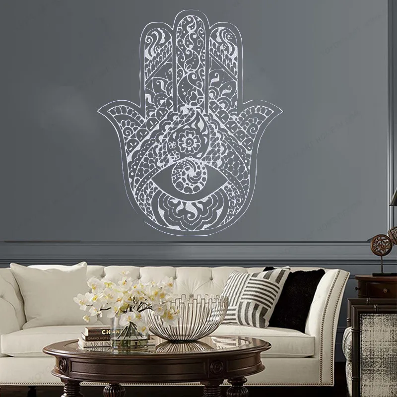 

Hamsa Wall Decal Hamsa Hand Symbol wall sticker vinyl Yoga Studio Meditation home decor JH527