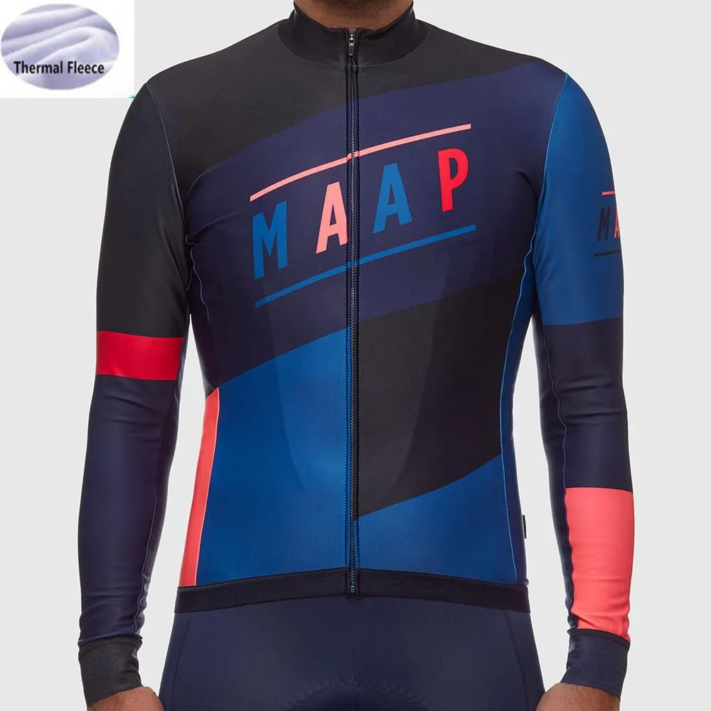 2019 Pro Team MAAP Мужская велосипедная Джерси Зимняя Теплая Флисовая для велоспорта