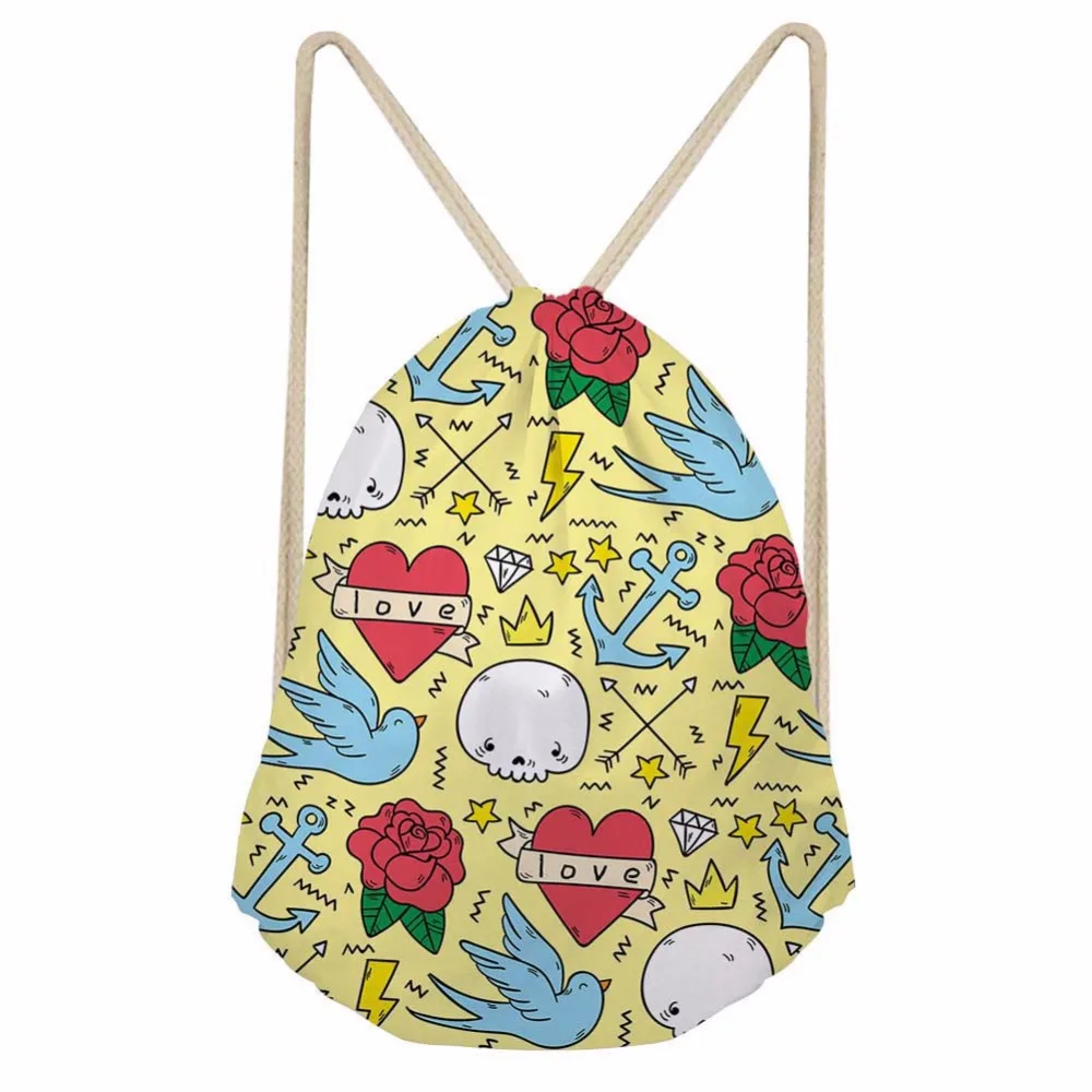 

Noisydesigns cartoon animal cute sweet Printing Drawstring Bag Women Backpack Children For Teenager Girls Cinch Mochila Escolar