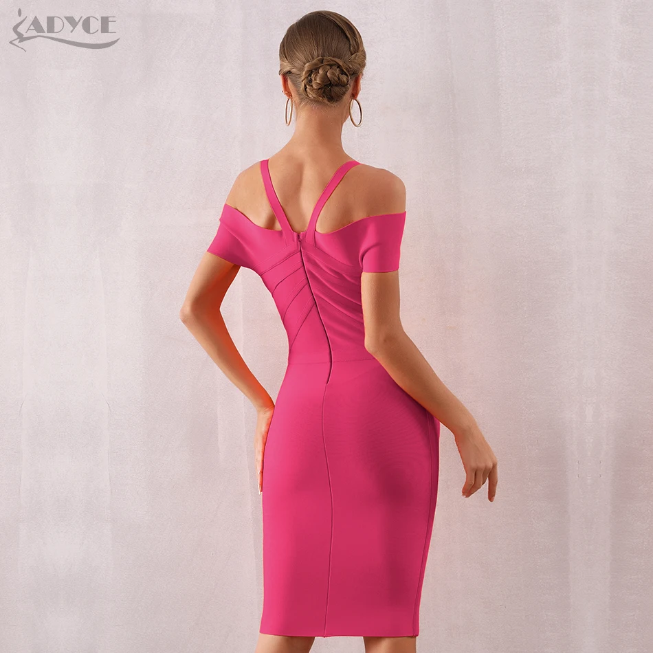 ADYCE Новое Женское Бандажное платье на бретельках Vestido сексуальное Клубное платье с v-образным вырезом и открытыми плечами платья знаменитостей для вечеринок