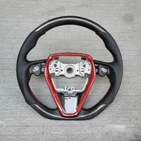 retrofit upgrade new carbon fiber leather steering wheel for toyota camry highlander prado corolla rav4 rav 4 xv70 2015 2020