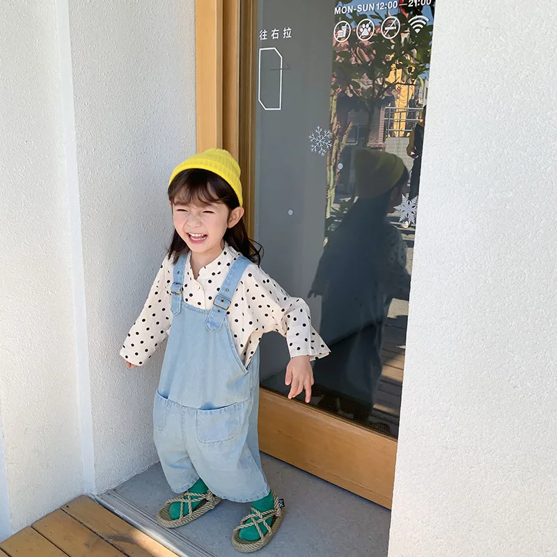 Модные джинсовые комбинезоны большого размера для мальчиков и девочек на