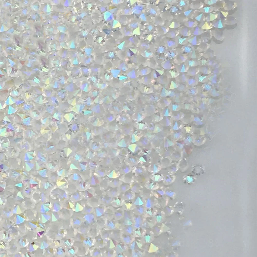 10g/bag 1400pcs 1.3mm Micro Zircon Nail Art Rhinestones Sharp-Bottom Crystal Glass Manicure Decorations Mini | Красота и здоровье