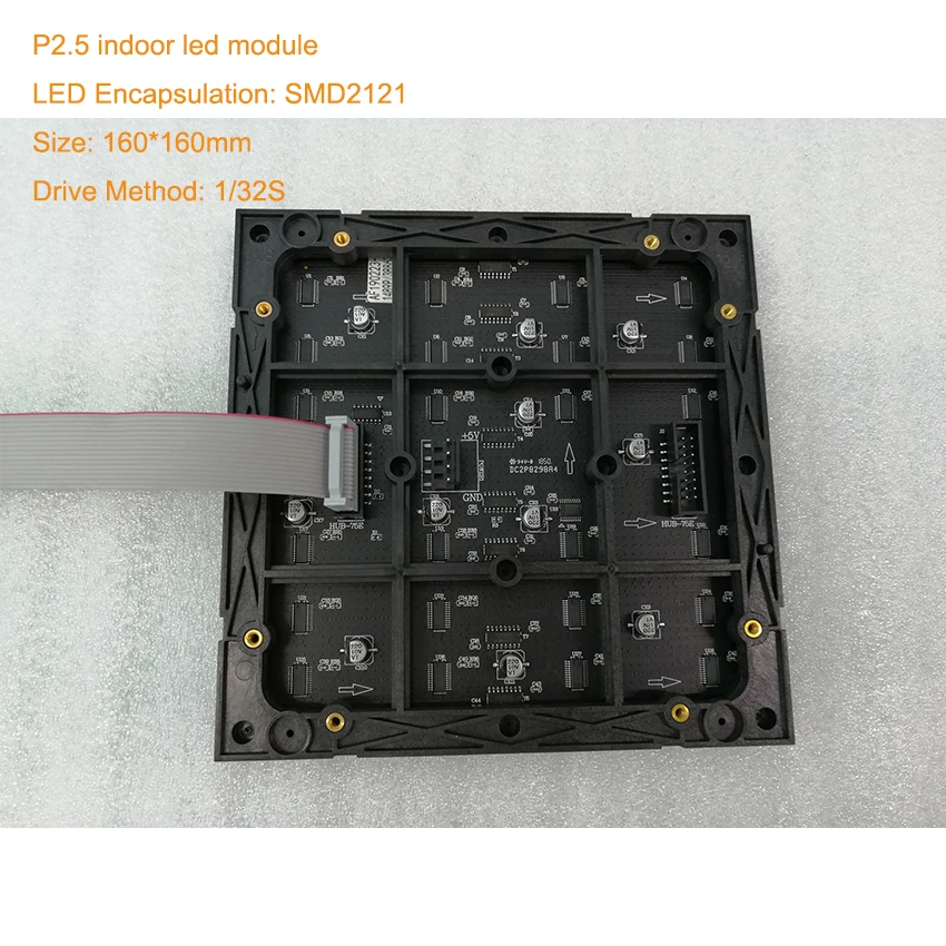 

Full color 64*64 pixel led module indoor 160x160mm P2.5 led matrix 32S SMD2121 led display module taxi led panel HUB75 led sign