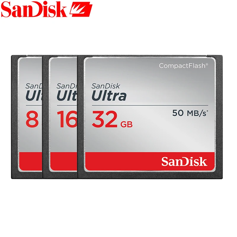 

SanDisk Memory Card Ultra CompactFlash 8GB 16GB 32GB CF Card 333X 50MB/s Read Speed DSLR For Camera Video SDCFHS